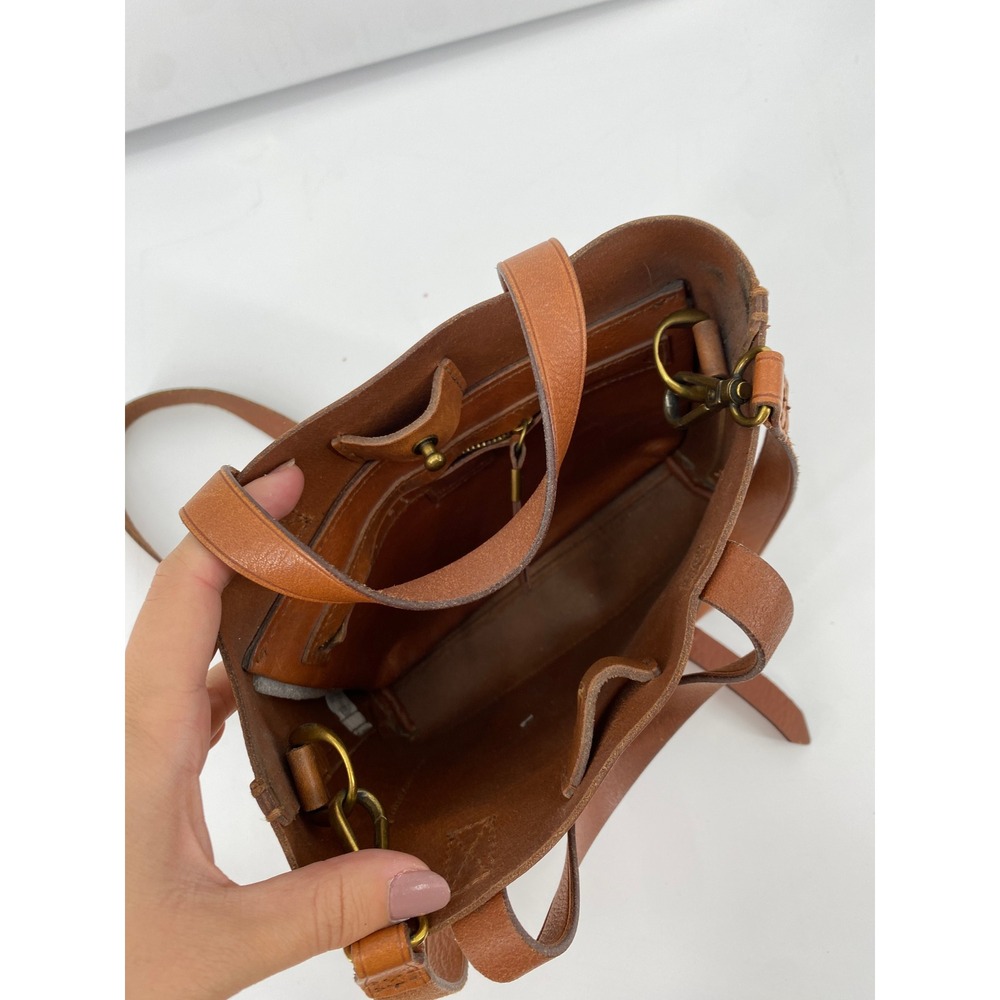 Madewell Small Transport Tote Crossbody Bag Women Small Brown Leather - Picture 5 of 8
